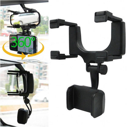360° Rearview Mirror Phone Holder